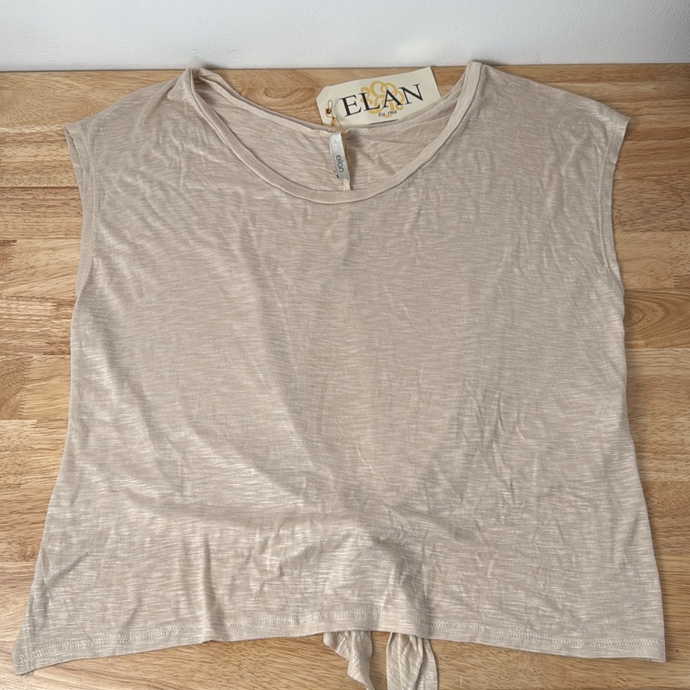 Women's ELAN slit back Beige Top